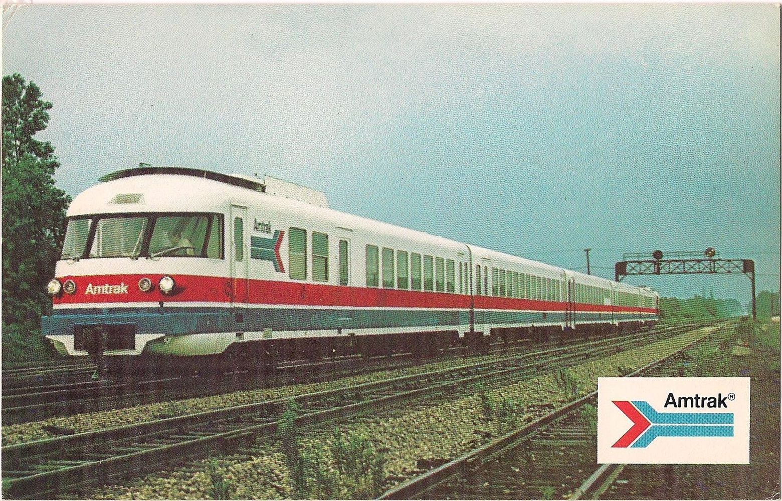 Amtrak Turboliner 1973 Postcard